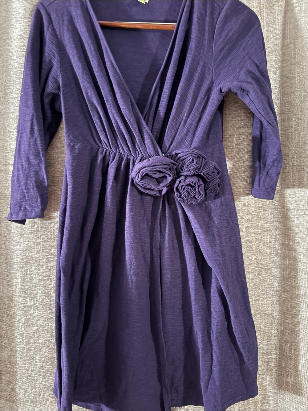 Women's Purple Floral-Waist Wrap Robe